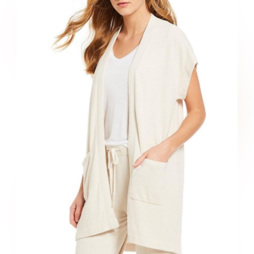 NWT Barefoot dreams CozyChic ultra lite sleeveless long cardigan